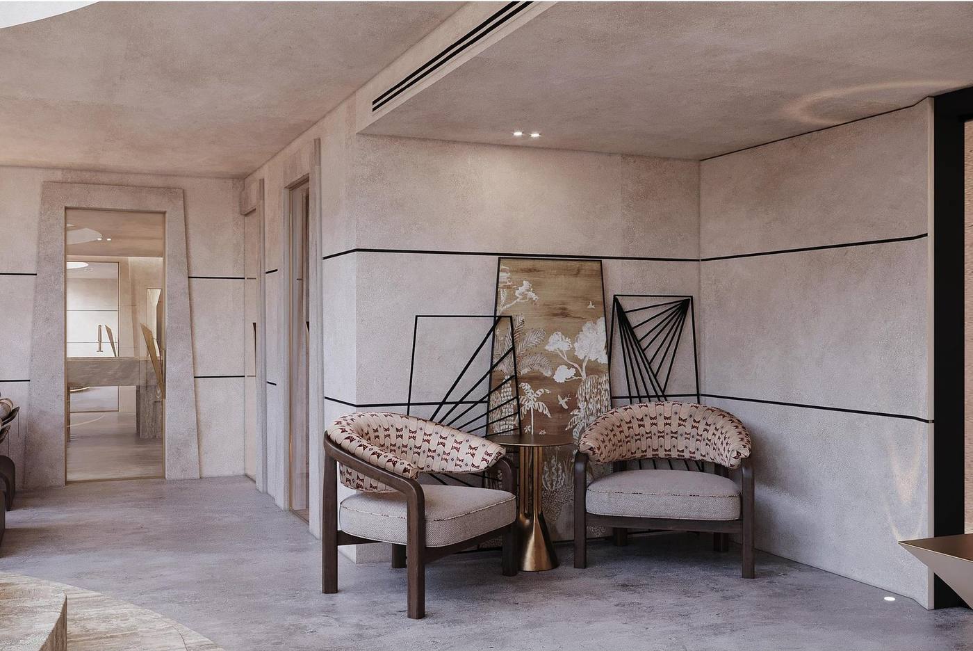 The spa in soft microcement